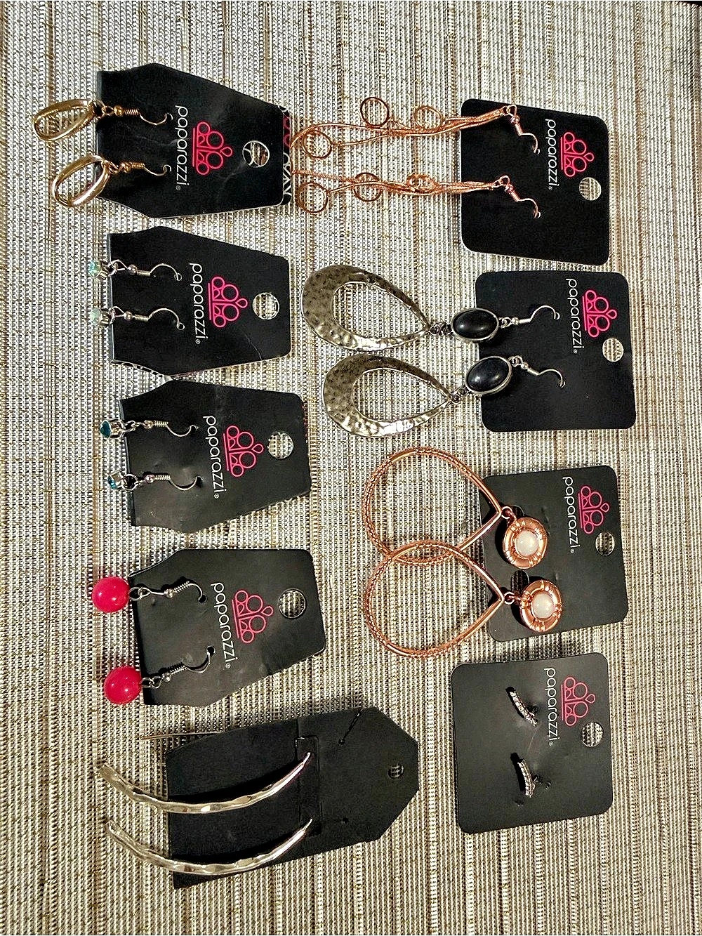 Paparazzi Earrings Multi-Pair Set in Black & Pink NWT
